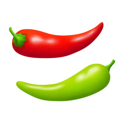 Chili pepper red green vegetable isolated illustration vector