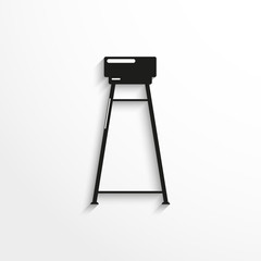 Pieces of furniture. Bar chair. Vector icon.