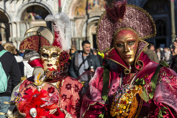 Carnival masks the annual event sustain in Venice Italy