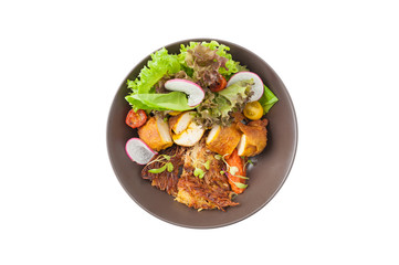 Chicken breast wrapped with salad
