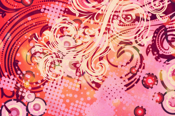 Decorative Floral Grunge Background