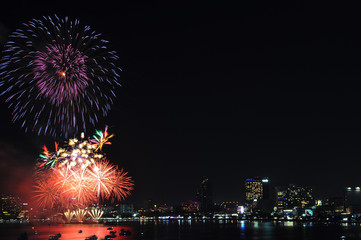 Pattaya International fire work in 2015, Fire work of thailand show, Pattaya Thailand 2015, For use new year 2016 work. ,International fire work competition, Fire work