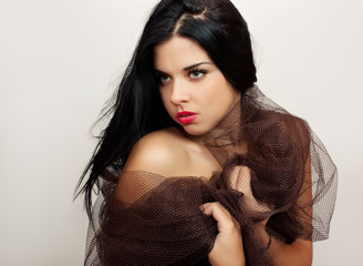 Portrait of a beautiful girl in the veil