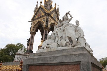 Fototapeta na wymiar Albert Memorial, London. Allegorical sculptures 