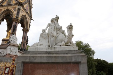 Albert Memorial, London. Allegorical sculptures "Africa" group by William Theed. 