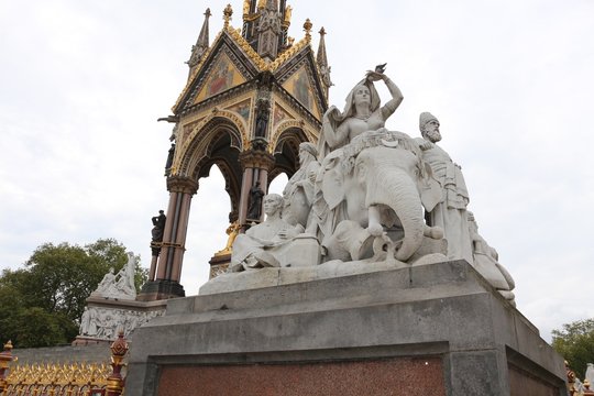 Albert Memorial, London. Allegorical sculptures "Asia" group by John Henry Foley.