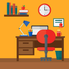 Background of interior of room for pupil.