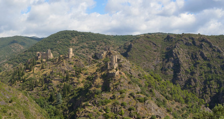 Fototapeta na wymiar Lastours Four Castles Languedoc France