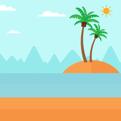 Background of small tropical island.