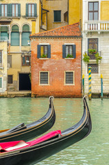 Fototapeta na wymiar Gondolas in Venice, Italy.