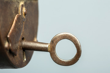 Rusty lock, old padlock
