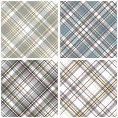 Abstract Tartan Chekered Seamless Pattern Set
