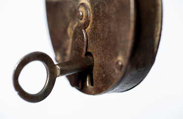 Rusty lock, old padlock
