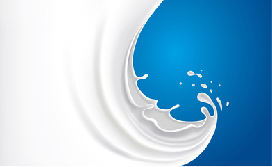 fresh milk splash on blue background - 102151582