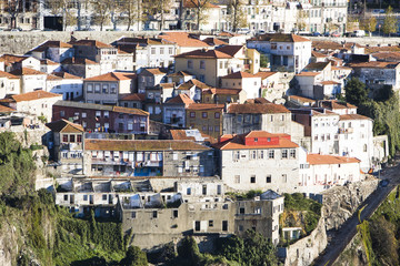 Fototapeta na wymiar Blick von dem Stadtteil Vila Nova de Gaia auf die Altstadt von Porto, Porto, UNSECO Weltkulturerbe, Portugal, Europa