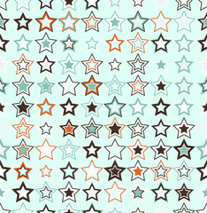 Fototapeta premium Vector seamless pattern. Geometric seamless pattern. The stars of different sizes and different colors.