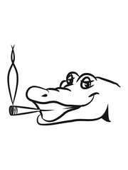 Crocodile funny naughty joint kiffen head