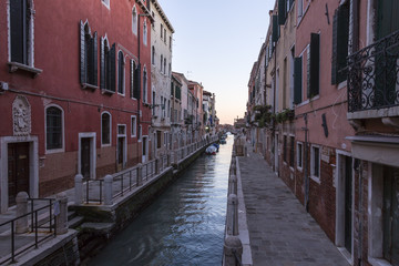 Naklejka premium Venice streets, channels, water, boats and love