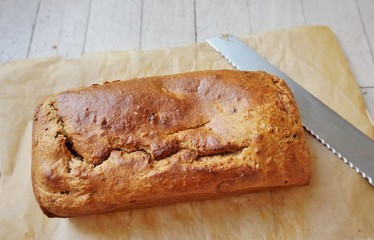 Vegan home baked banana bread