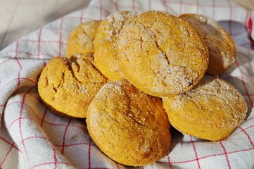 Basket of homemade sweet potato scones
