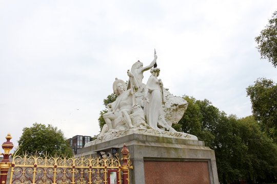 Albert Memorial, London. Allegorical sculptures "Europe" group by Patrick MacDowell.