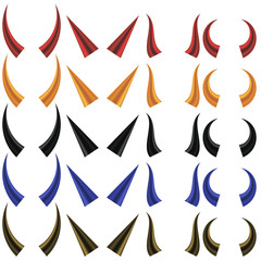 Set of Different Colorful Horns