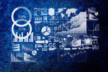 Abstract high tech background with graphs and diagrams