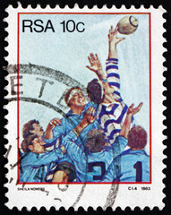 Postage stamp South Africa 1983 Rugby, Team Sport