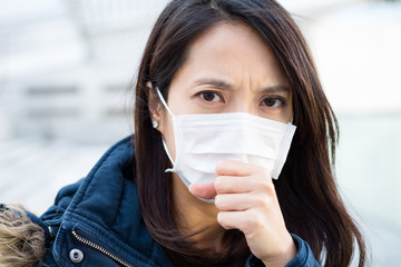 Woman wearing medical face mask