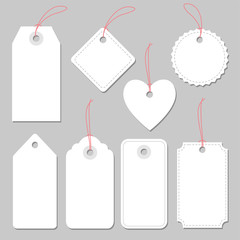 Set of blank vintage frames, tags and labels, isolated vectors