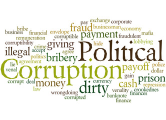 Political Corruption, word cloud concept 6