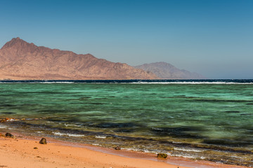 View to coastline of Red sea