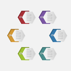 abstract design template with colorful option infographic hexagons
