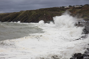 Stormy seas at Peel Isle of Man British Isles © panmaule