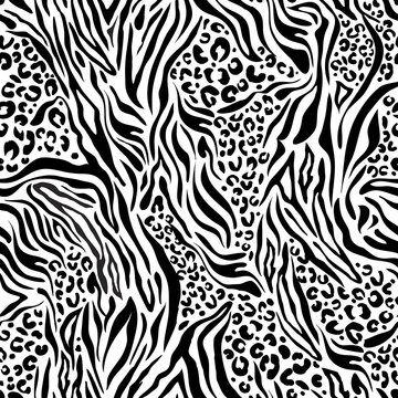 black and white zebra - leo mix ~ seamless background
