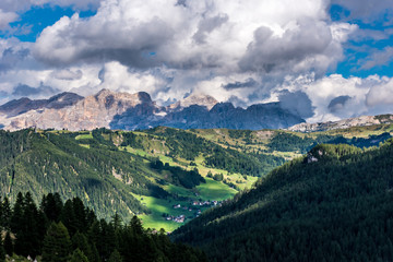 Fototapeta na wymiar Dolomites Italy - Val Gardena - Passo Sella