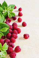 ripe juicy raspberries