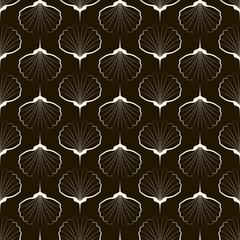 Fototapeta premium Seamless pattern, graphic ornament, sea stylish background. Vect