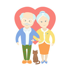 Happy cute old couple - Grandma and Grandpa