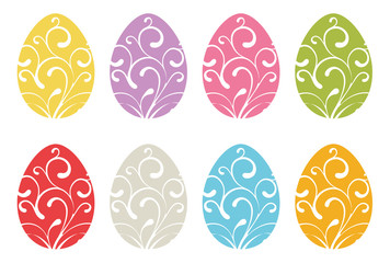 Easter Eggs with Ornament Design, Vector Illustration