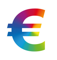 Euro symbol colorful european business - isolated vector illustration on white background.