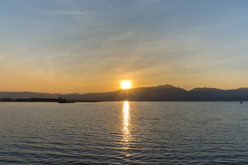 sunset mountain nature