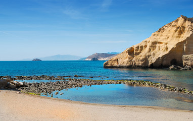 Fototapeta na wymiar A Small Cove in San Juan de Los Terreros, Andalucia, Spain.