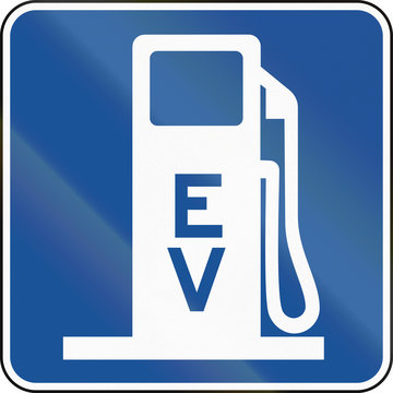 United States MUTCD road road sign - Charging station