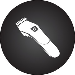 Hair clipper simple icon on colorful round background