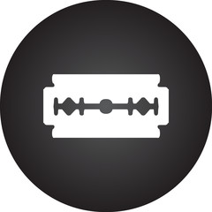 Razor blade simple icon on colorful round background