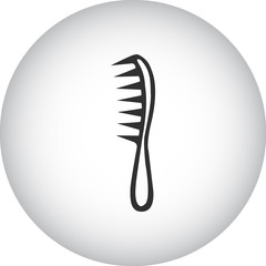 Barber comb simple icon on colorful round background