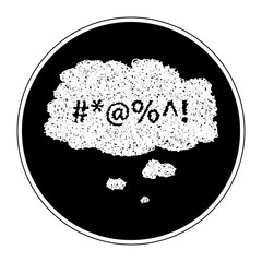 Simple doodle of a swear thought bubble