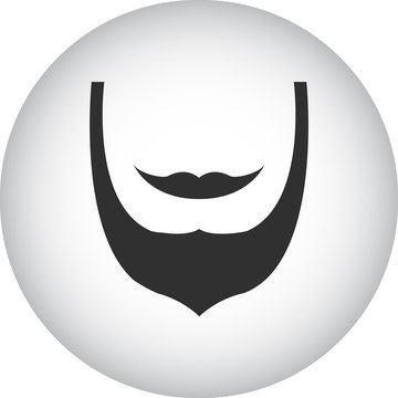 Beard wih mustaches icon on colorful round background