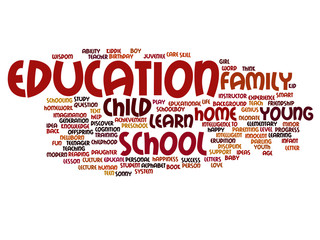Fototapeta premium Conceptual education word cloud isolated
